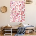 thumbnail image 2 of Watercolor Tapestry, Cute Bird on Tree Branch Floral Swirls Curves Little Dots Wildlife, Wall Hanging for Bedroom Living Room Dorm Decor, 40W X 60L Inches, Coral Dried Rose White, by Ambesonne, 2 of 5