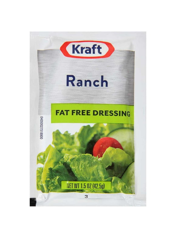 Kraft Single Serve Fat-Free Ranch Salad Dressing Packet, 1.5 ounce -- 60 per case