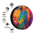 thumbnail image 4 of Fotbe Vibrant Parrot Splash Art Funda de Llanta de Repuesto con Estampado, Engrosada, Ajuste Universal para Jeep, Remolque, RV, SUV, Camión-15 inch, 4 of 6