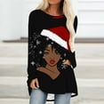 thumbnail image 2 of asdoklhq Christmas Women Long Sleeve Tops Women Casual Long Sleeve Round Neck Pullover Loose Blouse Ethnic Style Printed ShirtsTops Multicolor M, 2 of 5