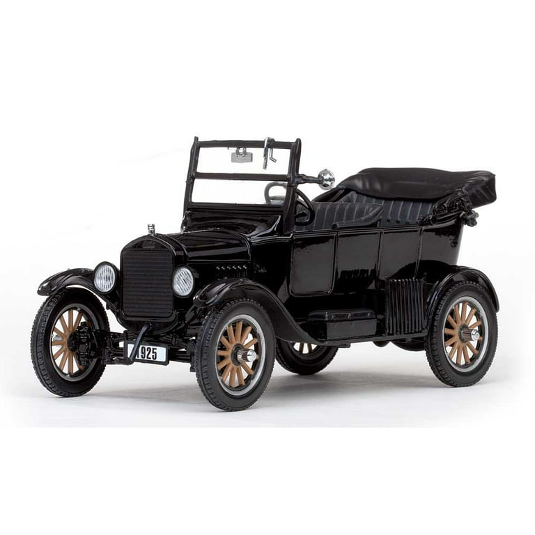1925 Ford Model T Touring (Open) Black with Laurel and Hardy Figurines 1/24  Diecast Model Car by SunStar