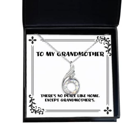 amangny There's No Place Like Home. Except Grandmother's. Rising Phoenix Necklace, Grandmother Present from Granddaughter, Gag for Grandmom
