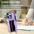 thumbnail image 6 of Decase Phone Case for iPhone 15 Pro Zipper Wallet Cover with Card Holder Slot Shoulder Crossbody Strap Long Lanyard Leather for Women Men,Purple, 6 of 9