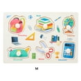 thumbnail image 1 of Wooden Number Lette Puzzle Early Learning Baby Kids Educational Toys, 1 of 1