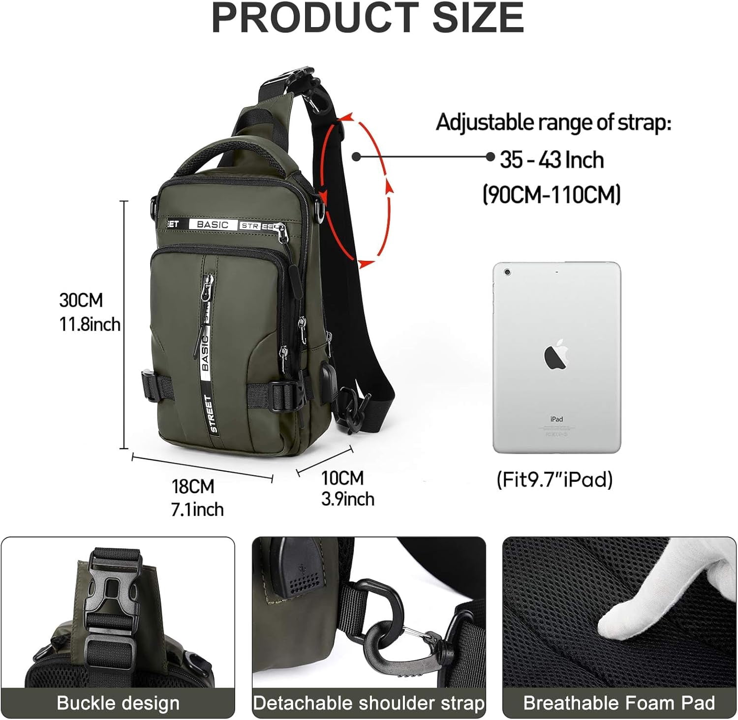 Mini Sling Bag for Men Women - Lightweight Crossbody Backpack, Multipurpose Shoulder Bag, Small Compact Chest Daypack for Travel Hiking Gym Sport Blue