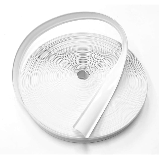 QPN Vinilo blanco 5/8" Inserto Moldura Trim Tornillo Cubierta RV Camper Remolque de viaje (100 pies blanco)