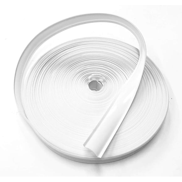 QPN Vinilo blanco 7/8" Inserto Moldura Trim Tornillo Cubierta RV Camper Remolque de viaje (50 pies blanco)
