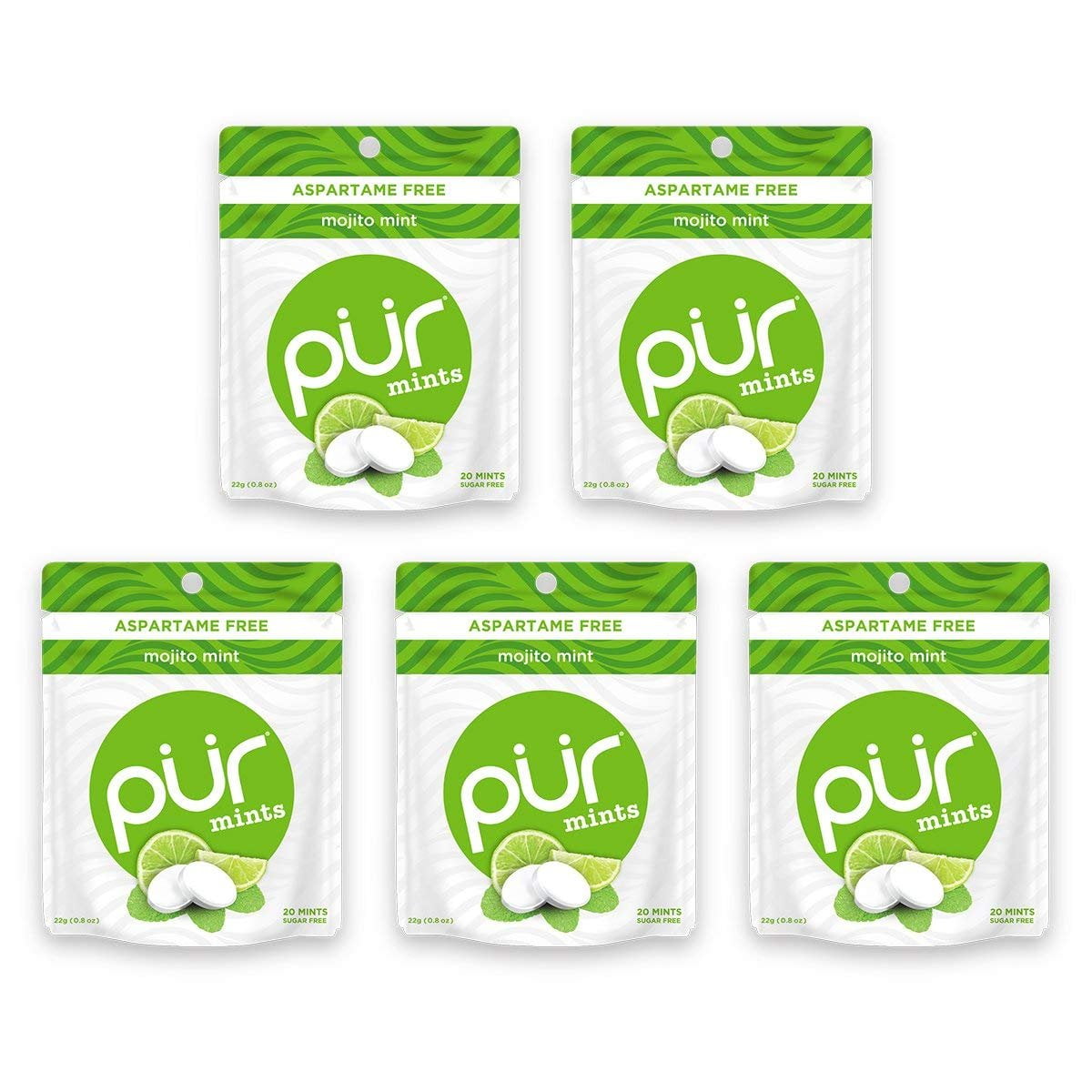 PUR Mints Sugar Free Mints with Xylitol Natural Mojito Lime Mint