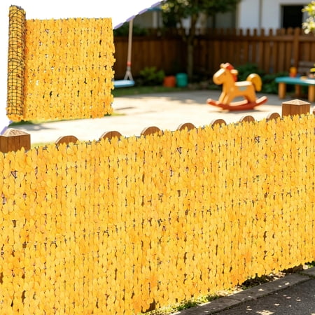 Artificial Hedge Fence Faux Leaf Screen Panel Decorative Wall Greenery Privacy Screen Artificial Plant Wall Panel for Balcony Patio Garden Fence Backyard Wall Decor Wedding Home Decoration
