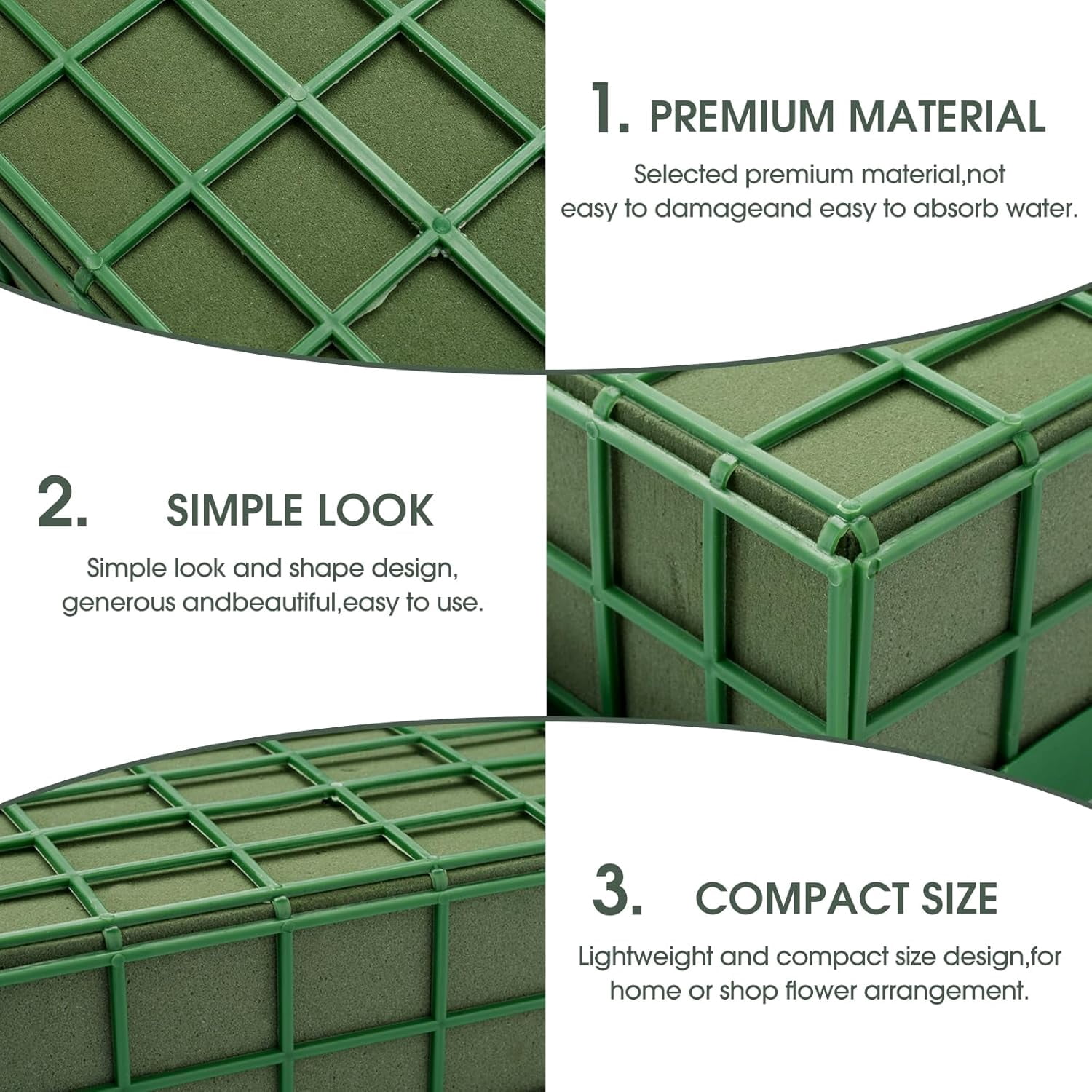 Wet & Dry Green Floral Cage for Fresh or Artificial Flowers, Weddings, Birthdays, Parties, Home Decorations – 6PCs Floral Foam Cage