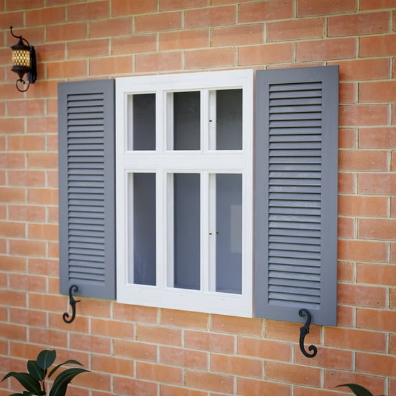 Shutter Dogs 6.5" Black Cast Aluminum S Shaped Shutter Dogs w/Screws  - Pack of 3 Pairs (6 Pcs)| Renovators Supply