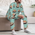 thumbnail image 7 of Salouo Fox Print Button-Front Long Sleeve Pajama Set for Men, Soft 2Pjs Men's Long Sleeve Sleepwear-Large, 7 of 7