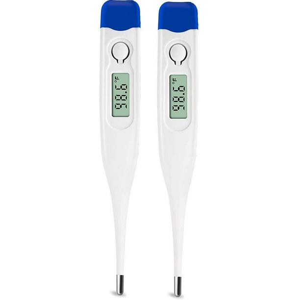 EY 2Pack Digital LCD Oral Thermometer for Adults Kids Babies Fever