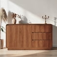 thumbnail image 2 of Hassch 55 Inch Buffet Sideboard with 2 Doors and 3 Drawers, Coffee Bar Cabinet, Modern Storage Cabinet, Credenza for Kitchen, Dining Room, Living Room, Walnut, 2 of 10