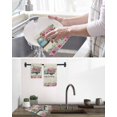 thumbnail image 5 of Spring Kitchen Dish Towels for Drying Dishes Set of 2, Farmhouse Retro Truck Botanical Rose Butterfly Waffle Weave Microfiber Hand Tea Bathroom Towels Quick Dry & Absorbent Towel 15.7x23.6, 5 of 7