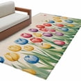 Colorful Tulips 2.7'x5' Rug for Office Desk Chair Area Small Bedroom ...