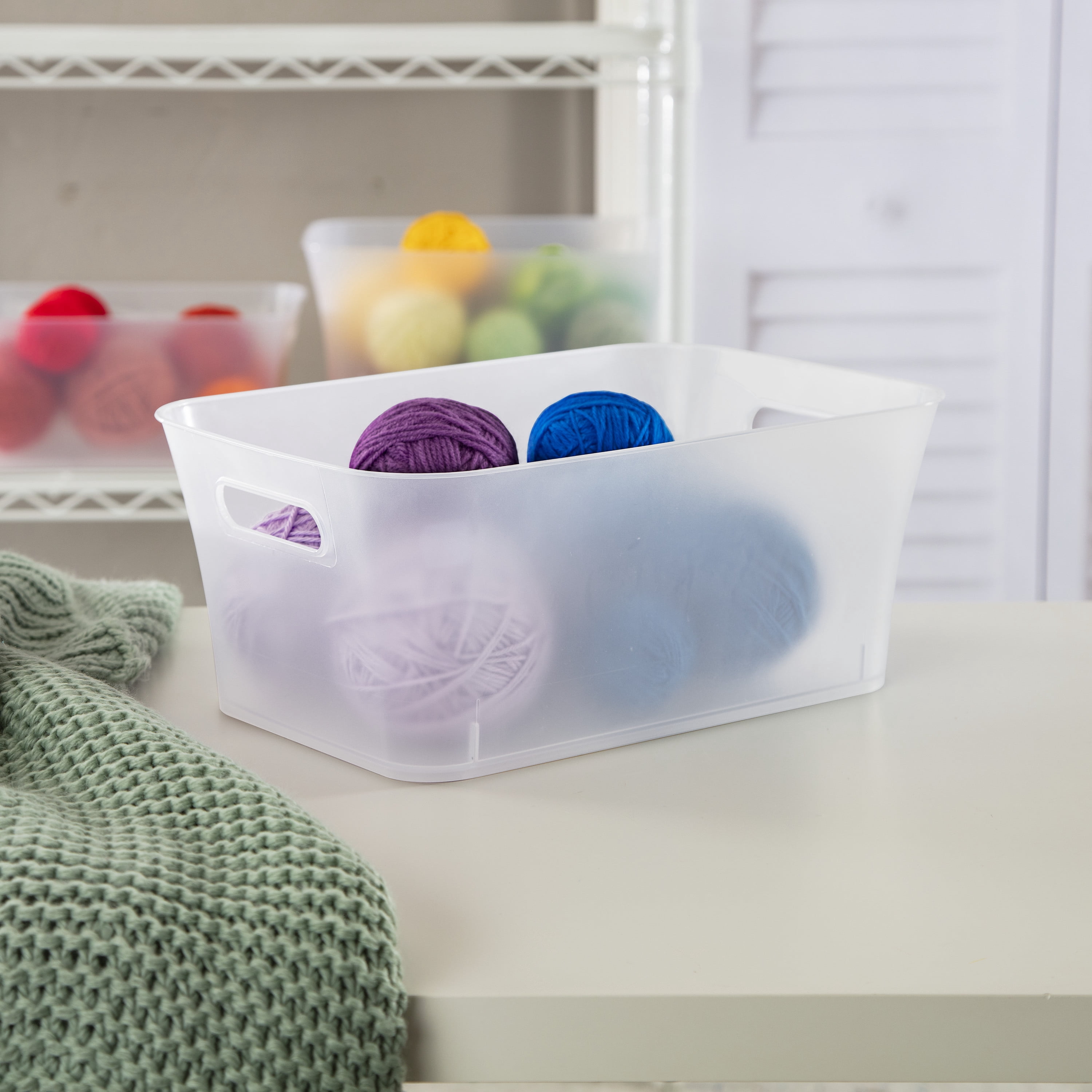 Mainstays Medium Bin Plastic, Clear
