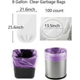 thumbnail image 2 of 8 Gallon Trash Bags Colored - Extra Thick Medium Garbage Bags 1.1 mil Strong, Leakage-Free,Unscented 30 Liter Thick for Bathroom, Office, Kitchen Waste Basket Trash Can (Purple, 100 Count), 2 of 15