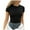 Black, variant on WENWU Womens Summer Short Sleeve Tops O Neck Ribbed Slim Fitted Shirts Casual Tee Tshirt Long Sleeve Thin T Shirt Women Shirt Juniors