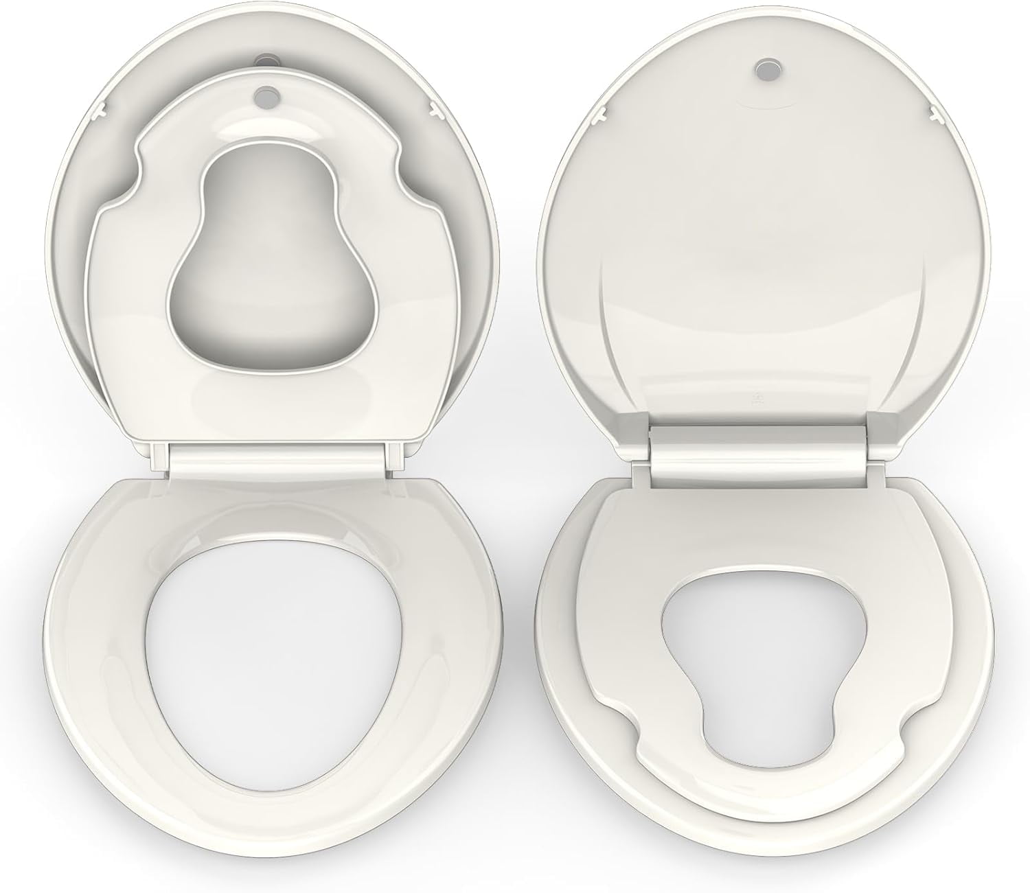 Toilet Seat Elongated,Toilet Seat with Toddler Seat Built in, Potty Training Toilet Seat Elongated Fits Both Adult and Child, with Soft Close, Easy Install and Clean - Elongated White