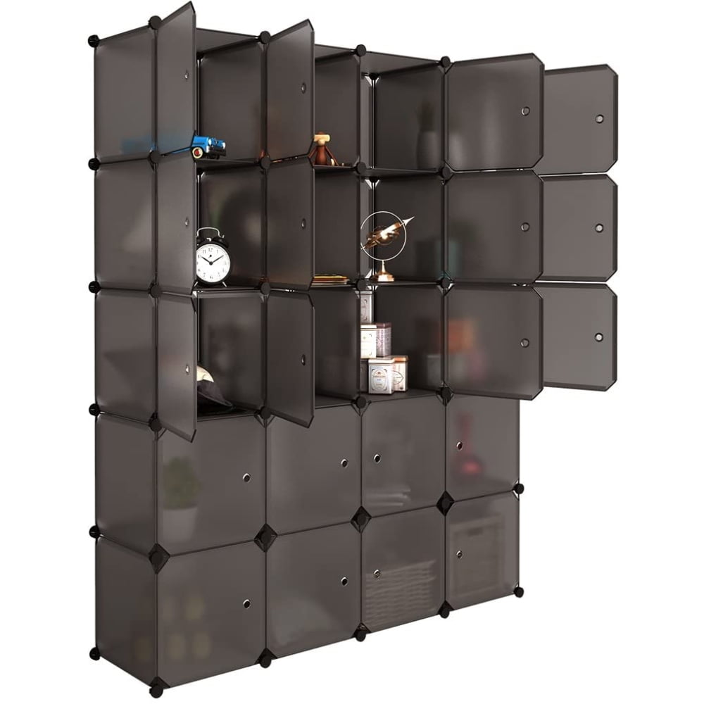 20 Cube Organizer Stackable, Plastic Portable Closet Wardrobe with