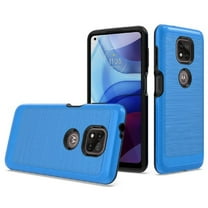 Phone Case for Motorola Moto G Power (2021), Dual Layer Brushed Texture Cover (Blue)