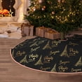 thumbnail image 5 of Daiia Eiffel Tower Drawing Merry Christmas Tree Skirt , Xmas Large Lace-up Tree Skirt, Santa Snowflakes Rustic Home Decorations New Year Party Farmhouse Decor-30", 5 of 6