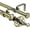 Antique Brass, variant on Urbanest Adjustable Double Curtain Rod Set Portia Flat Button Finials – 1″ Front & 3/4″ Back Rod With Brushed Steel Rod, 28–48 Inches