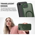 thumbnail image 7 of CASEFIV for iPhone 16e Case,with Magnetic Invisible Stand [Military Drop Protection] [Compatible with MagSafe] Shockproof Slim Translucent Anti-Slip,Green, 7 of 7