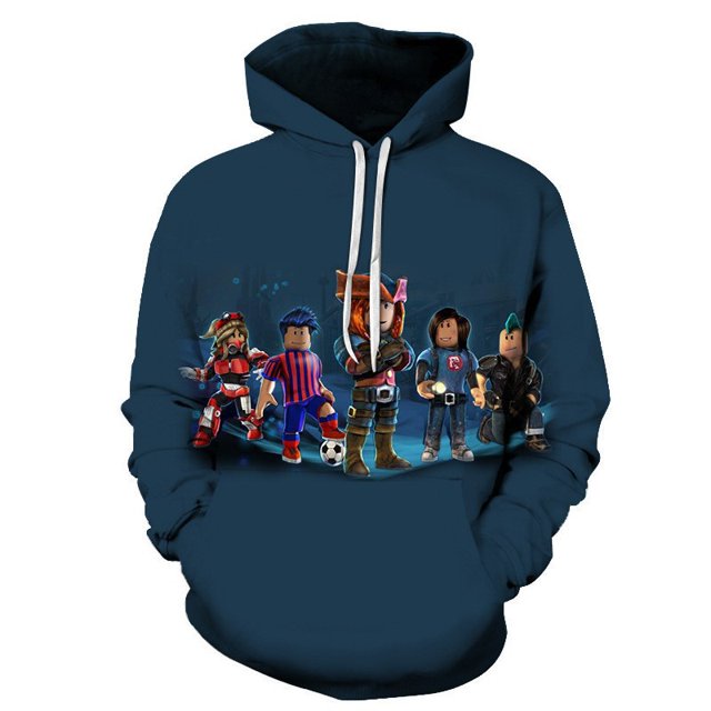 Roblox Game Cartoon Print Hooded Sweatshirt Anime Peripheral Pullover Student Fashion Birthday Gift