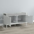 thumbnail image 3 of HOMCOM Shoe Bench w/ Seat Cushion, Shoe Storage Bench, Shoe Cabinet, White, 3 of 10