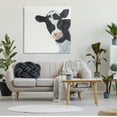 thumbnail image 2 of Stupell Industries Black White Minimal Design Calf Cow Cattle Painting, 36 x 36, Design by Ashley Justice, 2 of 7