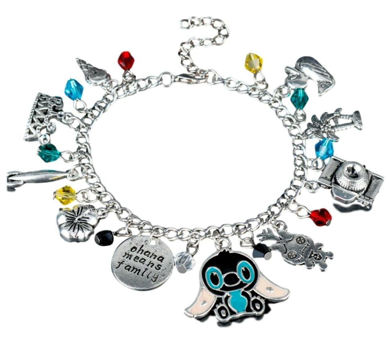 Toy Story 10 Themed Charms Silvertone Charm Bracelet 