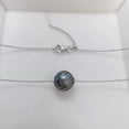 thumbnail image 4 of K-KED 11mm Tahitian Saltwater Faceted Pearl Pendant Necklace Sterling Silver Chain, 4 of 6