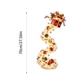 thumbnail image 3 of Festive Lighted Christmas Wall Decoration with a Red Gift Box with a Gold Bow, Cascading LED Hanging Pendant for the Hallway, Doorway and Staircase Wall Decor (Scarlet Gold), 3 of 5