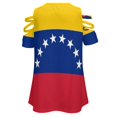 thumbnail image 5 of Venezuela Flag Womens Summer V Neck Zipper Top Short Sleeve T Shirt Off Shoulder Top Casual Classy Loose Shirts, 5 of 7