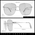 thumbnail image 3 of Womens Luxurious Oversized Rectangle Metal Rim Boyfriend Sunglasses Gold - Brown, 3 of 8