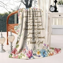 Soft Christian Throw Blanket for Prayer & Scripture, Spiritual Gift for Baptism, Bible Study, Men and Women, 50" x 60"