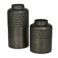 thumbnail image 5 of DecMode 12", 8"H Black Metal Vase, Set of 2, 5 of 7