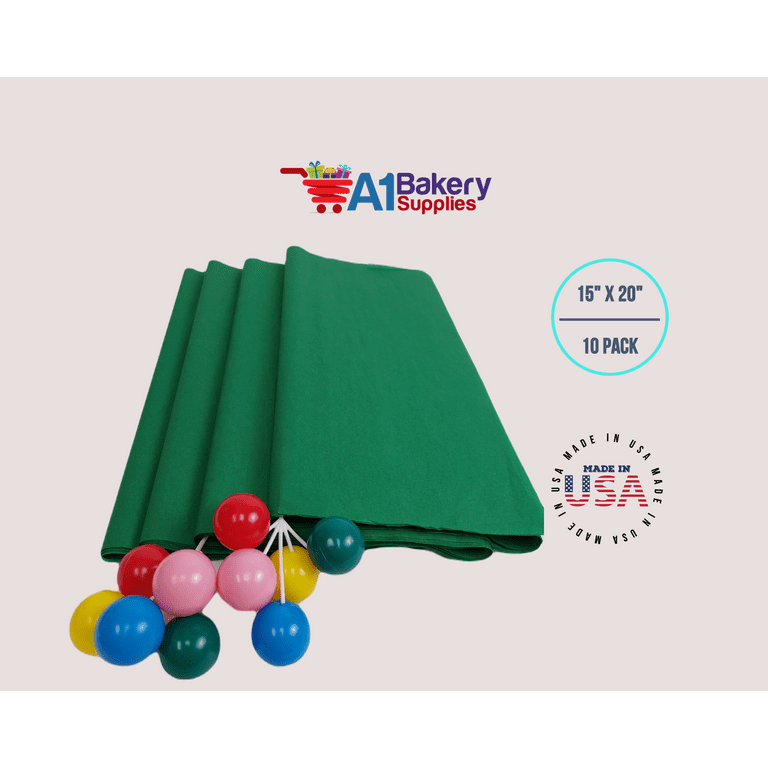 20pk Green Tissue Paper for Wrapping Gifts, 66cm x 50cm Green Tissue Paper  Sheets for Packaging Biodegradable Green Wrapping Paper