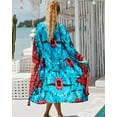 thumbnail image 6 of EDOLYNSA Tie-dye Kimono Cover-up for Women Open Front Summer Cardigan Long Sleeve Bathing Suit Coverups, 6 of 7