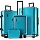 thumbnail image 1 of Set de equipaje TRAVELARIM Hard Shell con ruedas giratorias, 4 piezas, color verde azulado, 1 of 9