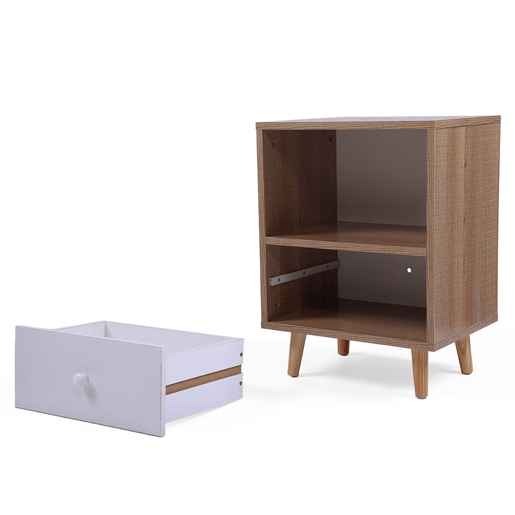 Kadyn Low Foot Bedside Table Side Table for College Dorm, Rustic Wood Bedside Tables for Nursery