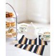 thumbnail image 4 of Orange Navy Blue Striped Kitchen Dish Towels for Drying Dishes Set of 4, Minimalist Farmhouse Lines Waffle Weave Microfiber Hand Tea Bathroom Towels Quick Dry & Absorbent Towel 12x12, 4 of 7