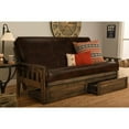 thumbnail image 2 of Kodiak Furniture Tucson Rustic Walnut Storage Futon with Java Brown Mattress, 2 of 3