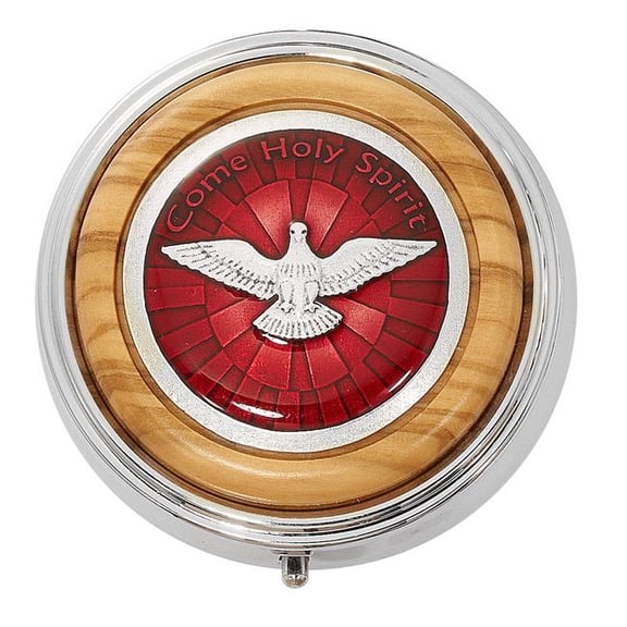 Mcvan 119-27 Silver Wood & Enamel Holy Spirit Rosary