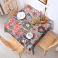thumbnail image 2 of Pioneer Flower Floral Print Pattern Square Tablecloth,Waterproof Square Table Cover,Wipeable Spillproof Washable Table Cover for Home Kitchen Party Decor 60"x60"(152x152cm), 2 of 6