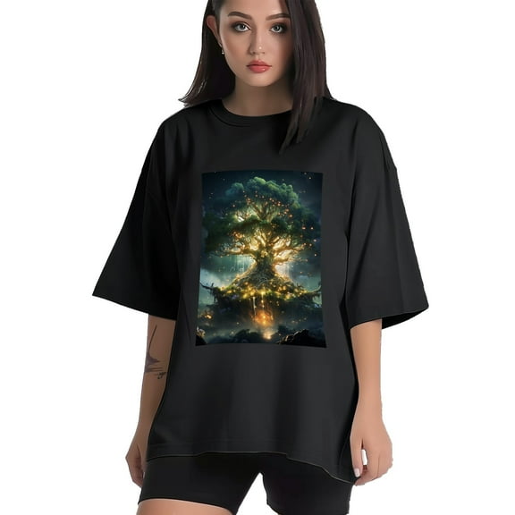 Plus Size Shirt for Women Black Tops for Women Short Sleeves Shirt for Women Tree1 T Shirt Crewneck Shirt for Women XS