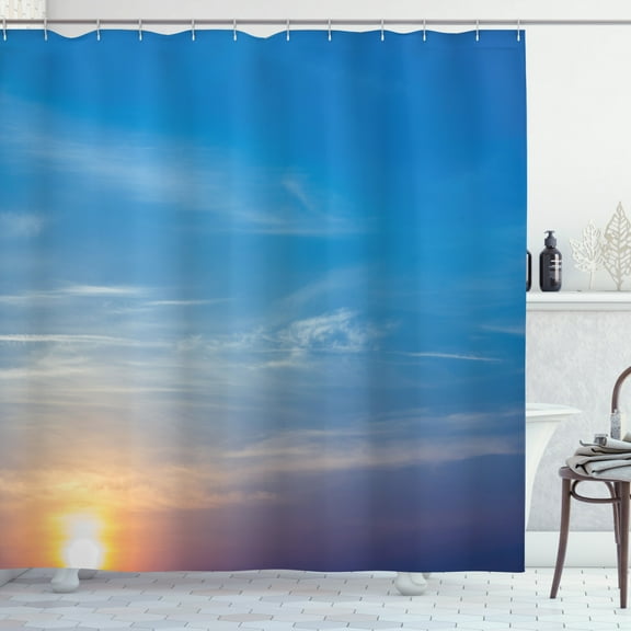 Ambesonne Yellow and Blue Shower Curtain, Blurry Sunrise, 69"Wx84"L, Lavender Blue Yellow