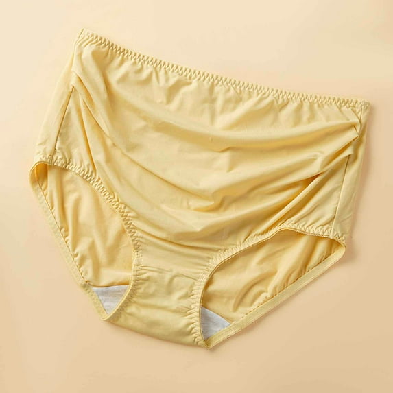 HUPOM Girls Panties Underwear High Waist Casual Belt Maternity Waist Yellow XL